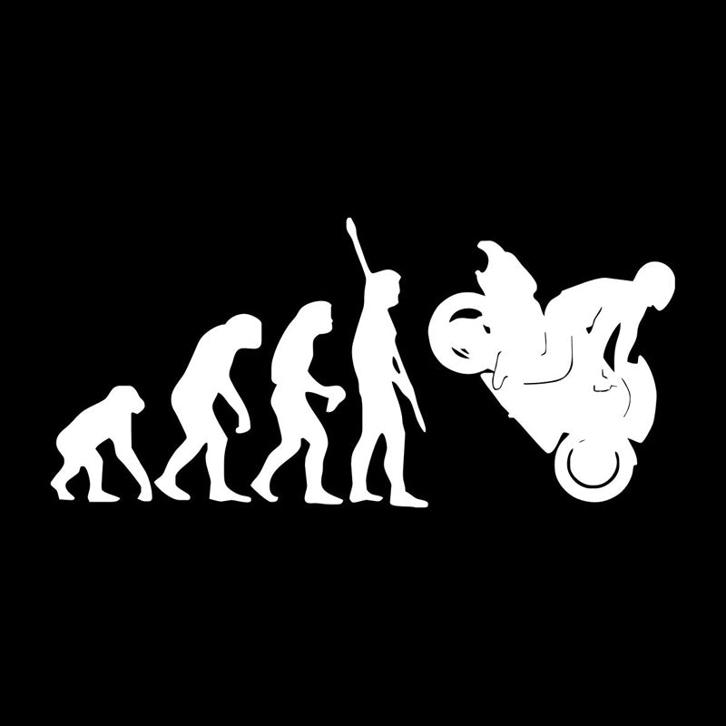 New Fashion 18.3*8.5CM Human Evolution Motorcycle Car Stickers Personalized Vinyl Decals Black/Silver C7-0688