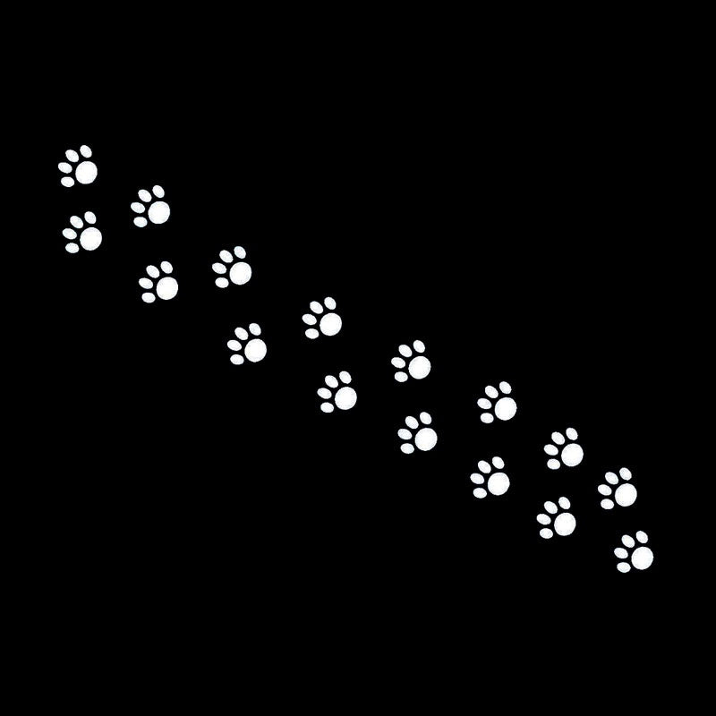 New Fashion 15.5cm*2.5cm Beautiful Animal Cat Paw Prints Vinyl Decal Car Sticker Black/Silver S6-3814