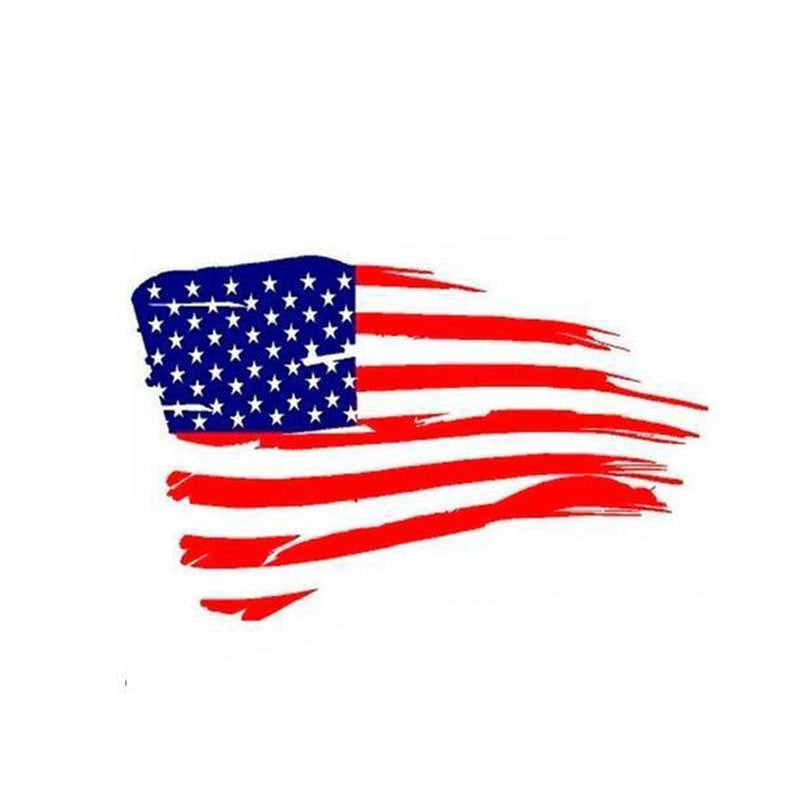 11.2CM*7CM Distressed Blue And Red American Flag Decal Car Sticker USA Accessories 6-0813