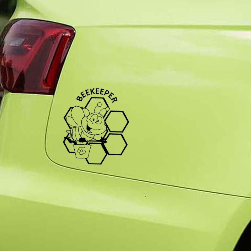 High-quality 15.2CM*17.7CM Beekeeper Bees Beekeeping Vinyl Decal Car Sticker Truck Farmer Cute Black/Silver C19-0076