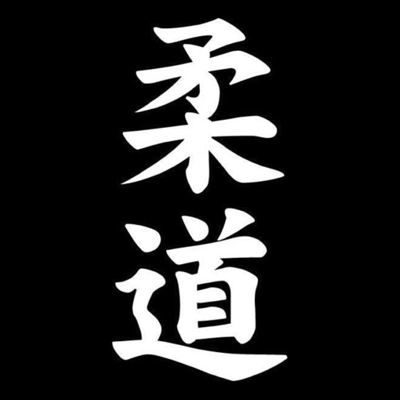 High-quality 7.2*15CM Judo Kanji Japanese Character Car Body Decal Car Styling Car Stickers Accessories Black/Silver C9-0671