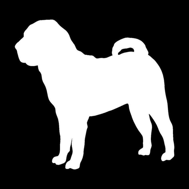 Fashion 13.5*12.7CM Chinese Shar-Pei Lovely Animal Car Sticker Window Decoration Vinyl Decal Black/Silver C6-1619