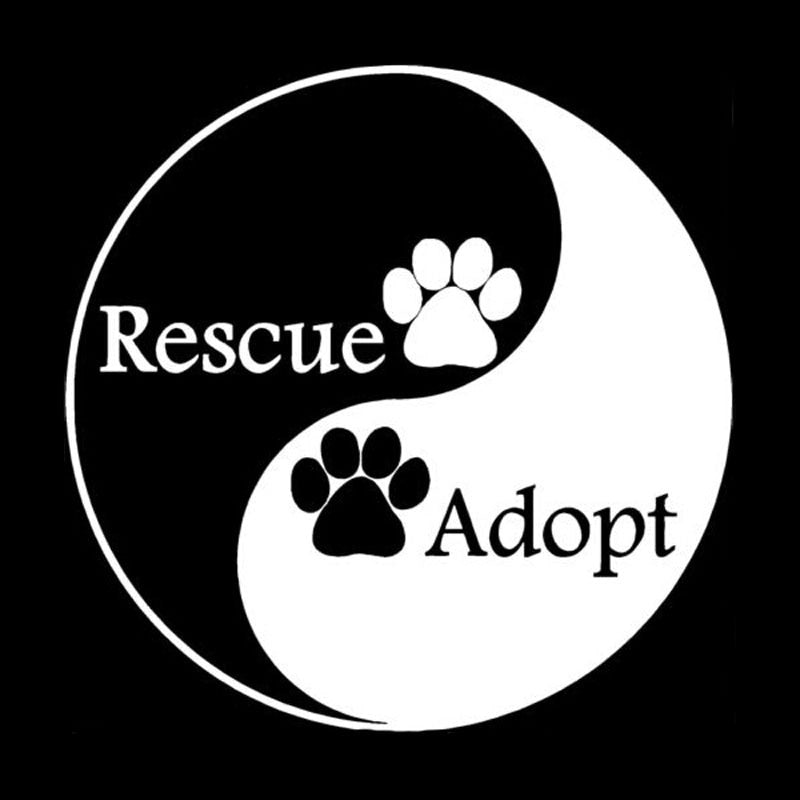 New Brand 15CM*15CM Car Styling Personality Yin And Yang Dog Paw Adopt Rescue Car Stickers C5-0036