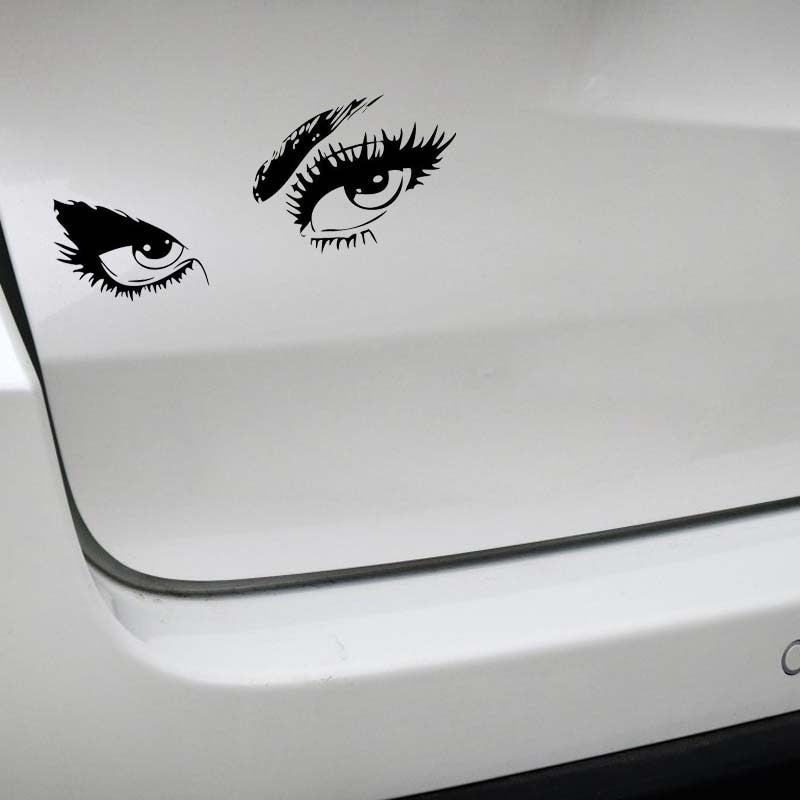 15.3*7.9CM Sexy Beautiful Gorgeous Eyes Car Sticker Black/Silver Vinyl Car Decal Popular Style C20-0911