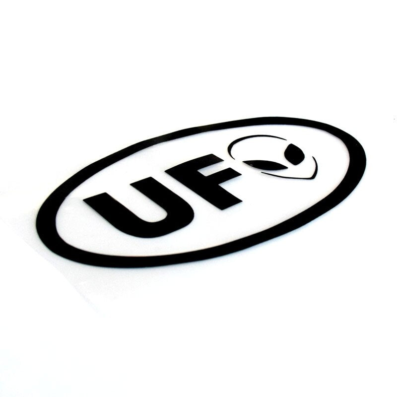 New Fashion 16.1cm*9.7cm Cartoon Funny Alien UFO Vinyl Decal Car Stickers Car-styling Black/Silver C5-3004