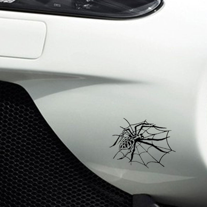 18.7CM*14.1CM Spider Webs Halloween Car Stickers Vinyl Decal Black/Silver C19-0319