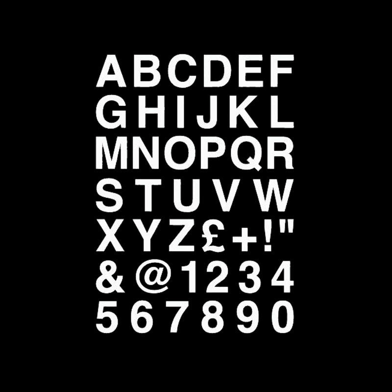 Hot 16.2*23CM ALPHABET LETTERS & NUMBERS Personalized Custom Car Sticker Classic Vinyl Car Body Decals Black/Silver C9-0089