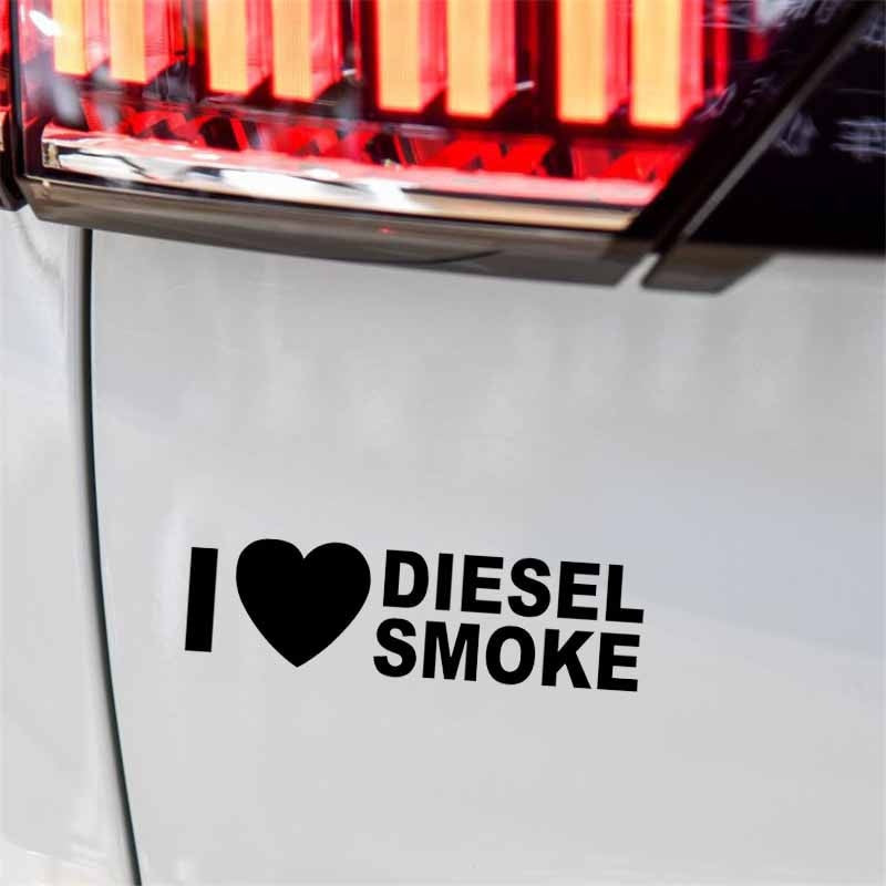 New Hot 15CM*4.4CM I LOVE DIESEL SMOKE Turbo Car Sticker Vinyl Decal Heart Black Silver C10-00942