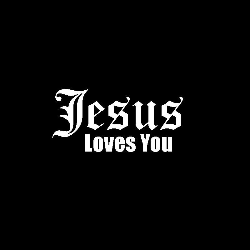 Fashion 17.8*8.7CM JESUS LOVES YOU Christian Religious Car Styling Decal Classic Car Vinyl Stickers Black/Silver C9-0411