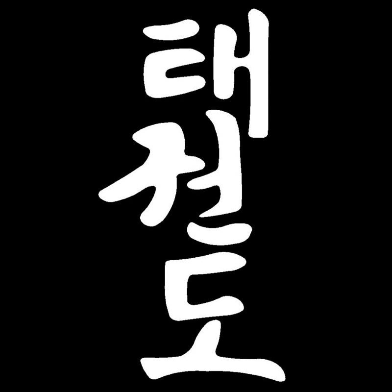 Fashion 6.4*12.7CM Tae Kwon Do Korean Words Car Stickers Car Styling Decal Car Body Accessories Black/Silver C9-0619