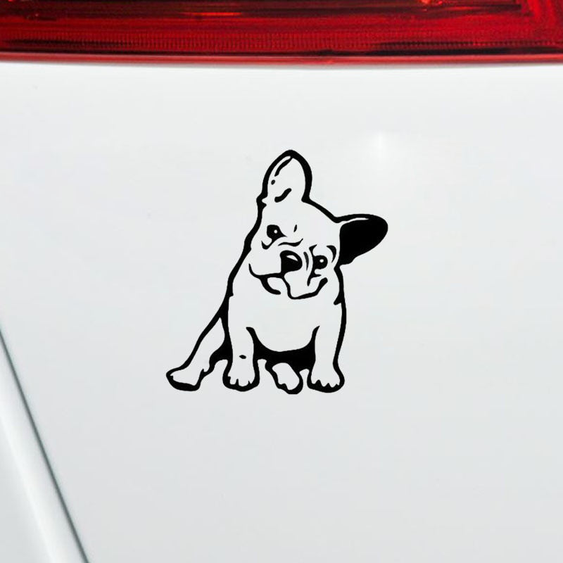 New Brand 11.5*12.7CM FRENCH BULLDOG Dog Vinyl Decal Window Decoration Lovely Animal Car Sticker Black/Silver C6-1349