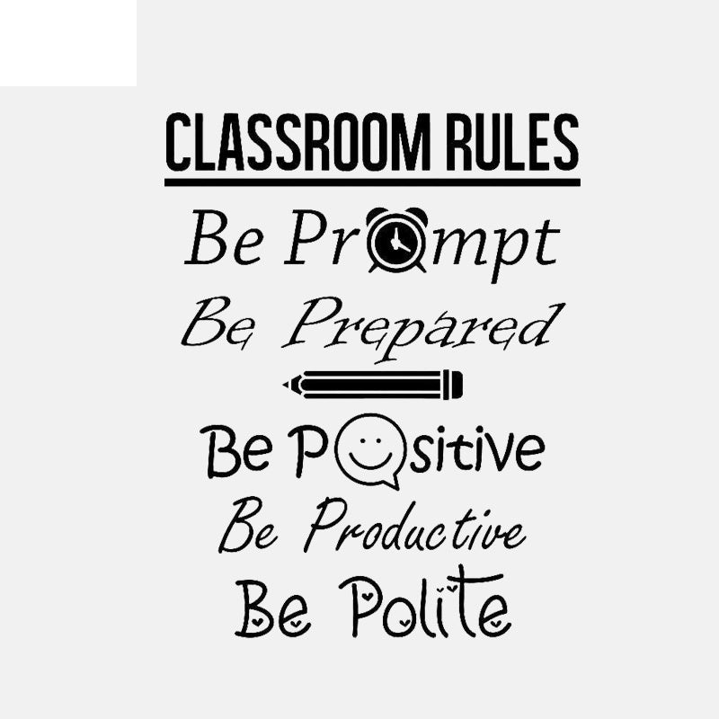 New Fashion 42.7CM*54CM Classroom Rules Decal Education Quote Art Home Decor PVC Wall Sticker W1-836