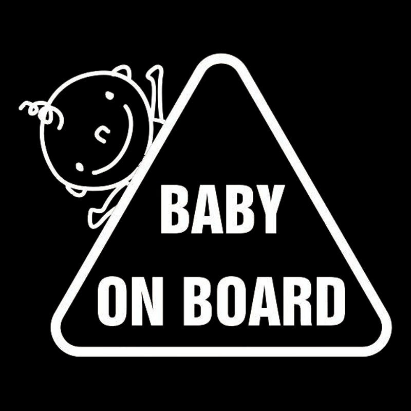 High-quality 16.9*13.7CM Car Safety Sign Decal BABY ON BOARD Lovely Child Decal Classic Car Sticker Black/Silver C9-2341