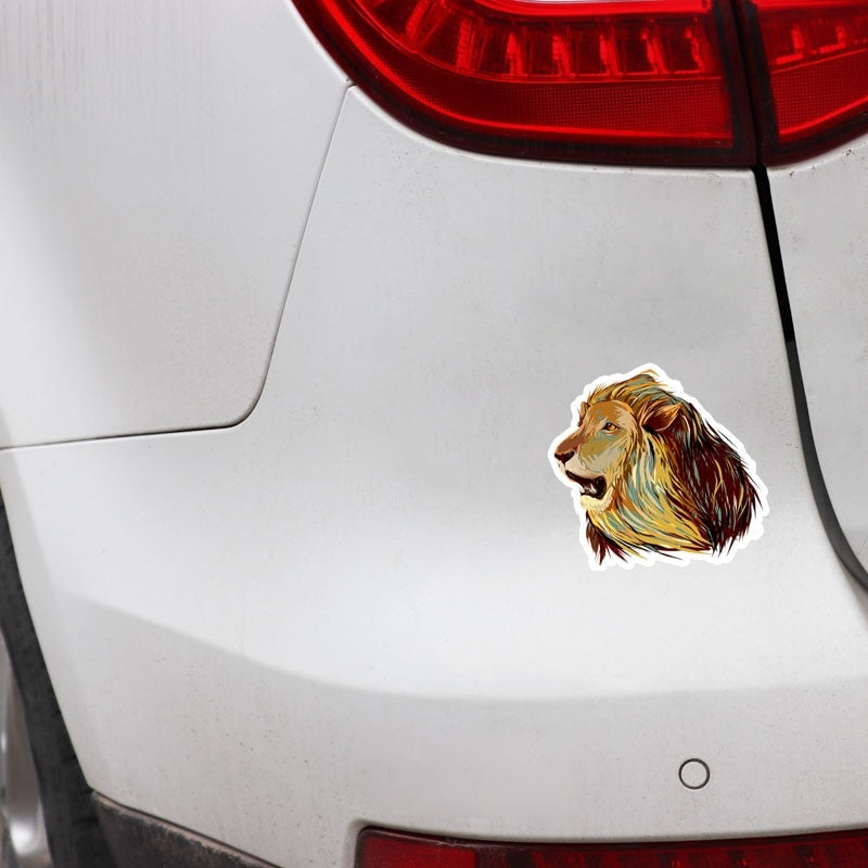 15.4CM*14.5CM Wonderful Novelty Animal Lion Head Decal Car Sticker Graphical 5-0585