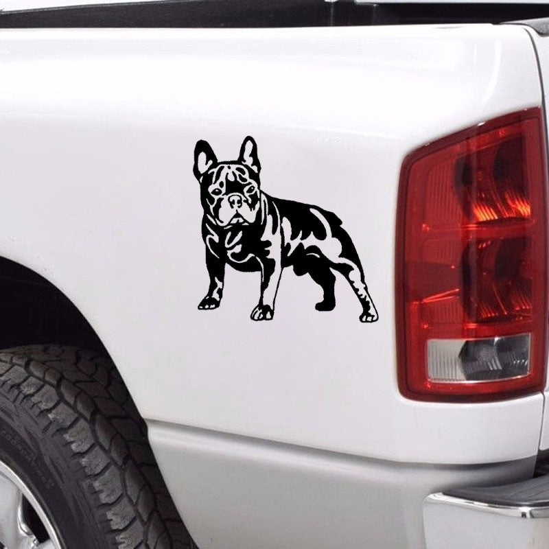 12.6CM*12.7CM BULLDOG DOG Lovely Vinyl Car Sticker Decals Black/Silver C10-00343