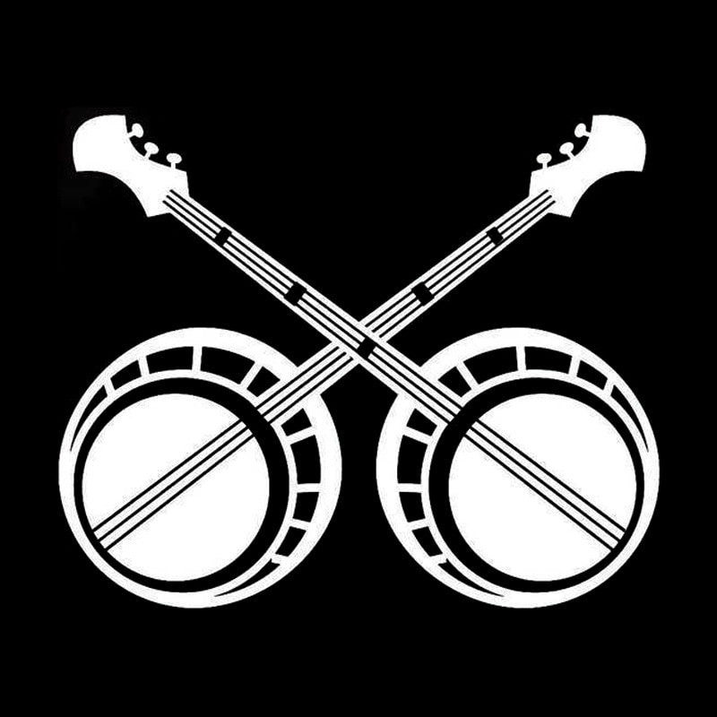 17cm*14cm Banjo Bluegrass Vinyl Decal Car Accessories Stickers Decor Black/Silver S3-4953