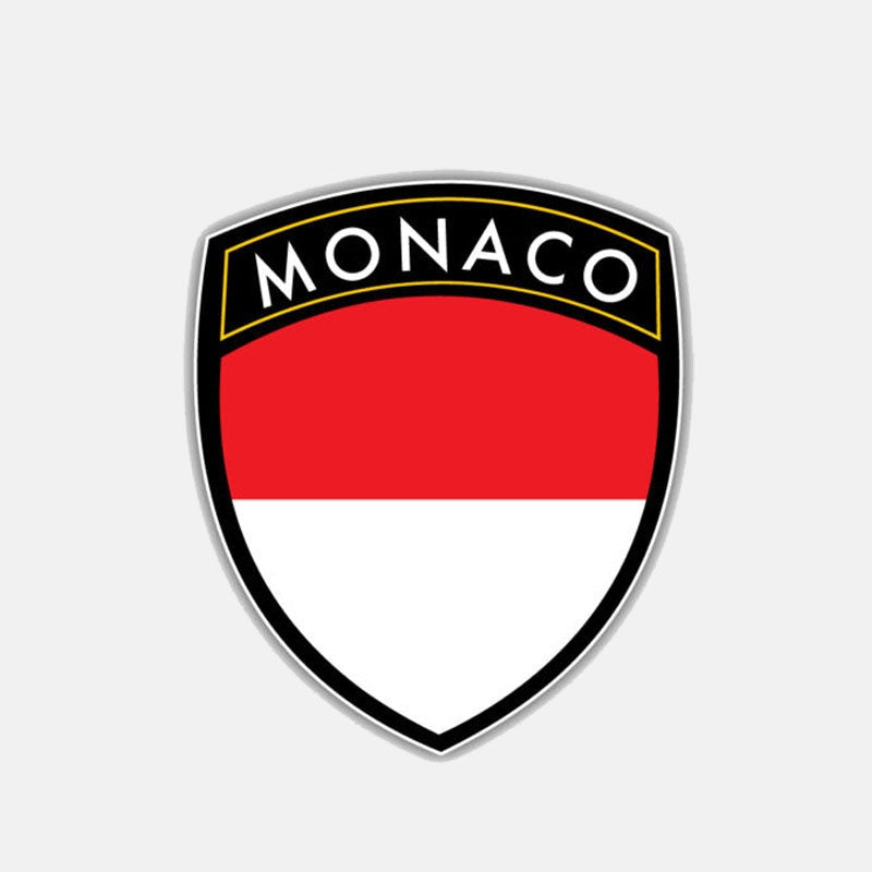 10.4CM*12CM Personality Motorcycle Monaco Flag Shield Decal Car Sticker 6-3032