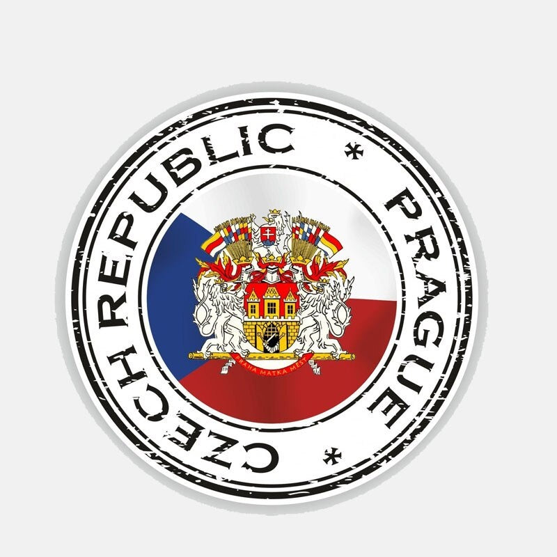 12.5CM*12.5CM Personality Window Body Car Sticker Czech Republic Prague Coat Decal 6-2753