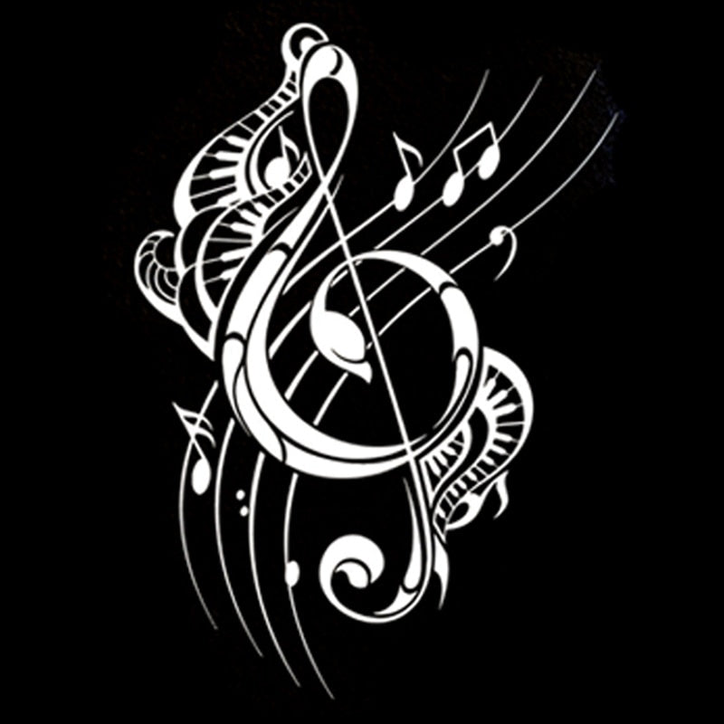 12.9CM*18CM Fashion Music Musical Note Silhouette Vinyl Stickers Car Decal S9-0770