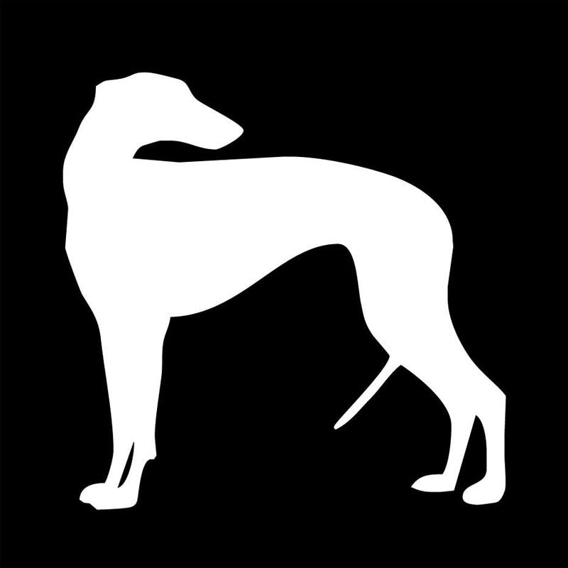 13*13CM Greyhound Dog Vinyl Decal Car Sticker Classic Cartoon Animal Car Accessories Black/Silver C6-1352