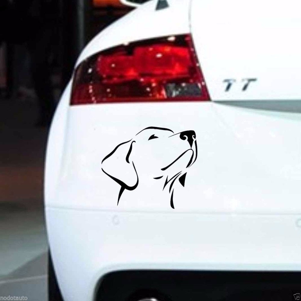 High-quality 14CM*12CM Labrador Retriever Waterproof Vinyl Car Sticker Scratched Shelter Black/Silver C2-3141