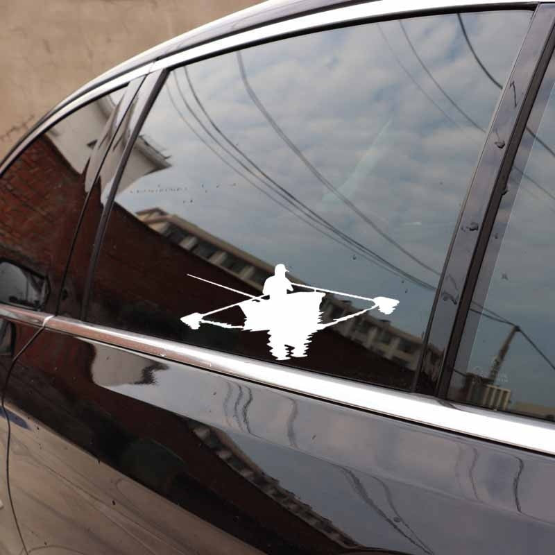 16.5CM*7.2CM Fishman Boat Fishing Car Sticker Vinyl Decal Decor Black/Silver C24-0955