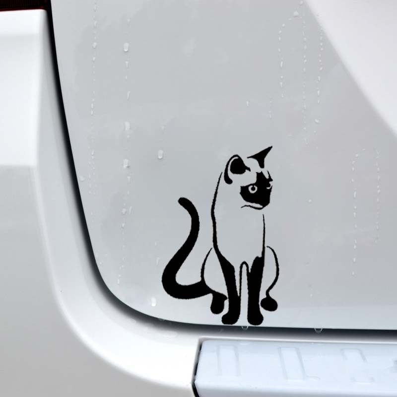 9.1CM*14CM Kitten Siamese Cat Cute Pet Animal Art Car Stickers Vinyl Decal Black Silver C10-02412