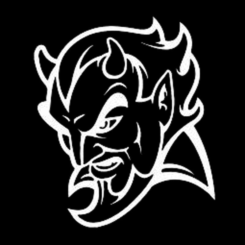 New Brand 14cm*16.3cm Hell Devil Satan Evil Stickers Decals Vinyl Black/Silver S3-5859