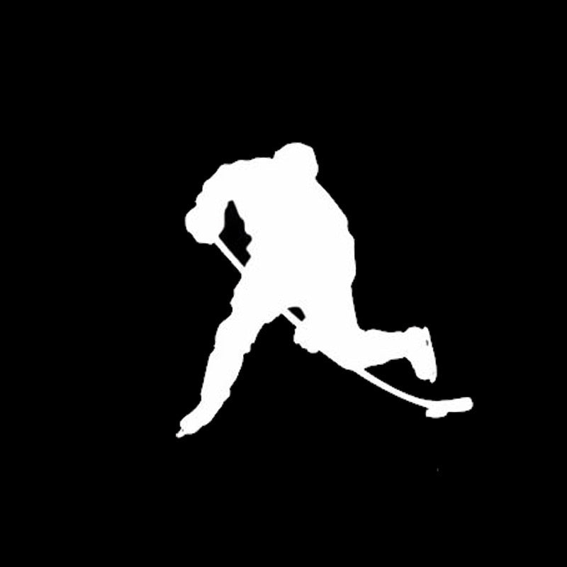 11.3*11.2CM Ice Hockey Player's Windows Bumper Stickers Motion Vinyl Decals C7-0099