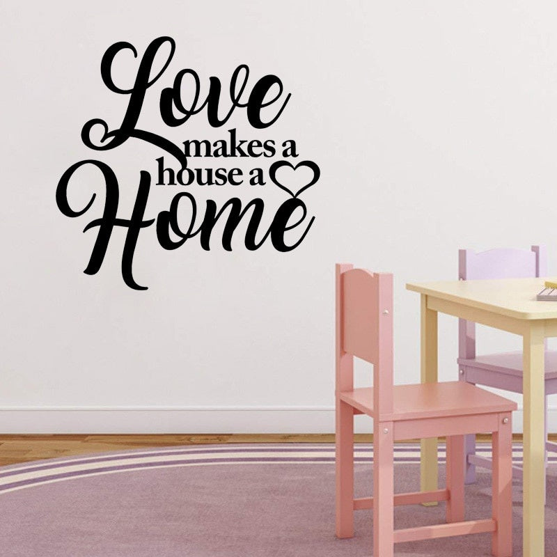 New Brand 57CM*54.6CM Love Makes a House a Home Saying Art Decal PVC Wall Sticker Home Decor W1-471