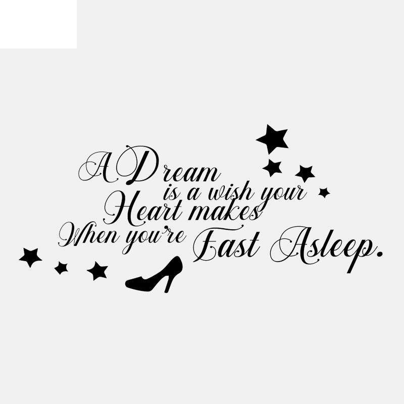 New Hot 75CM*34.7CM A Dream Is A Wish Your Heart Makes Quote Home Deco PVC Wall Stickers W1-233