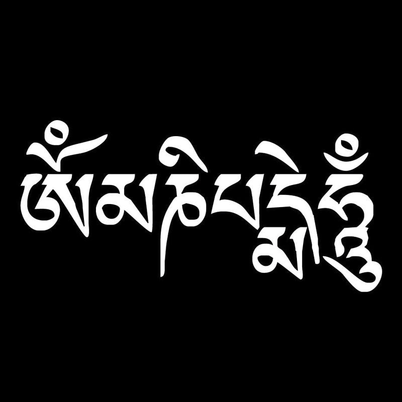 Hot 20.5CM*9.7CM Personality Mani Padme Hum Mantra Om Creative Car Stickers C5-2029