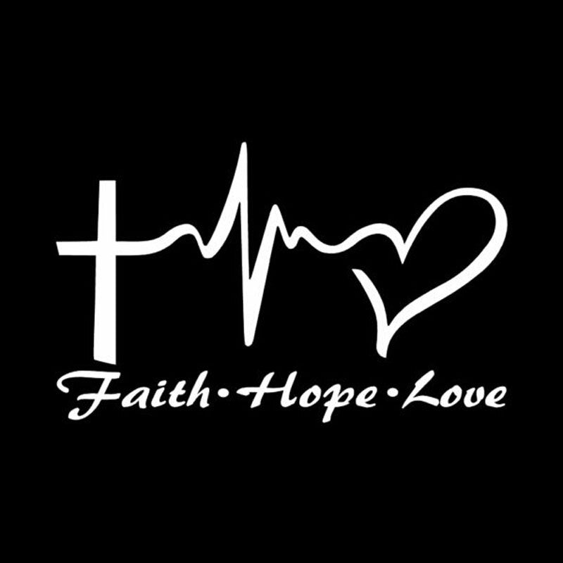14.6CM*9CM Personality Jesus HOPE LOVE FAITH Prayer Creative Vinyl Car stickers C5-0320
