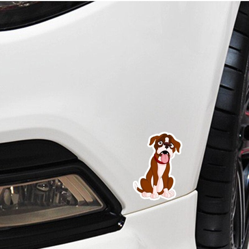 10.7*15CM Boxer Dog Car Bumper Window Decoration Car Sticker C1-4208