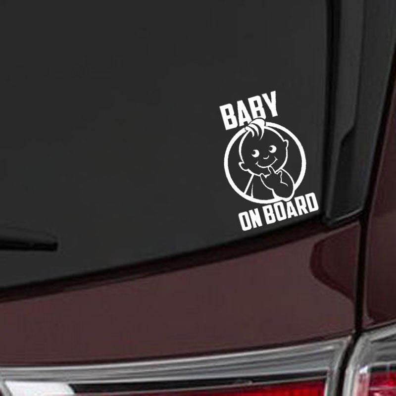 2020 NEW 9.8CM*15.2CM Baby On Board Boy Funny Car Sticker Decal Vinyl Black Black/Silver C10-00144