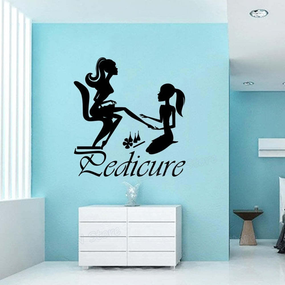 2020 NEW Wall Decal Beauty Salon Nail Studio Pedicure Manicurist Day Spa Design Nail Art Vinyl Sticker Home Decor Window Decals