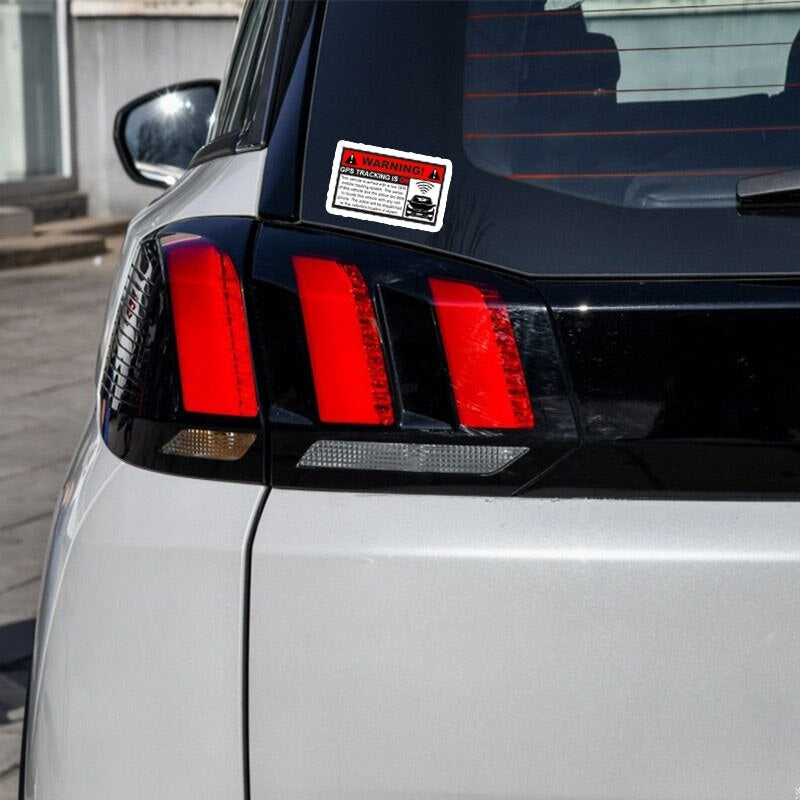12.7*7.3CM Red Attention Warning GPS Tracking Is On Car Sticker Noticeable Decals C1-3070