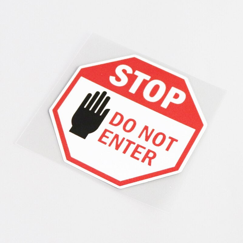 10CM*10CM STOP DO NOT ENTER Fun Warning Mark Decal Car Sticker PVC Accessories