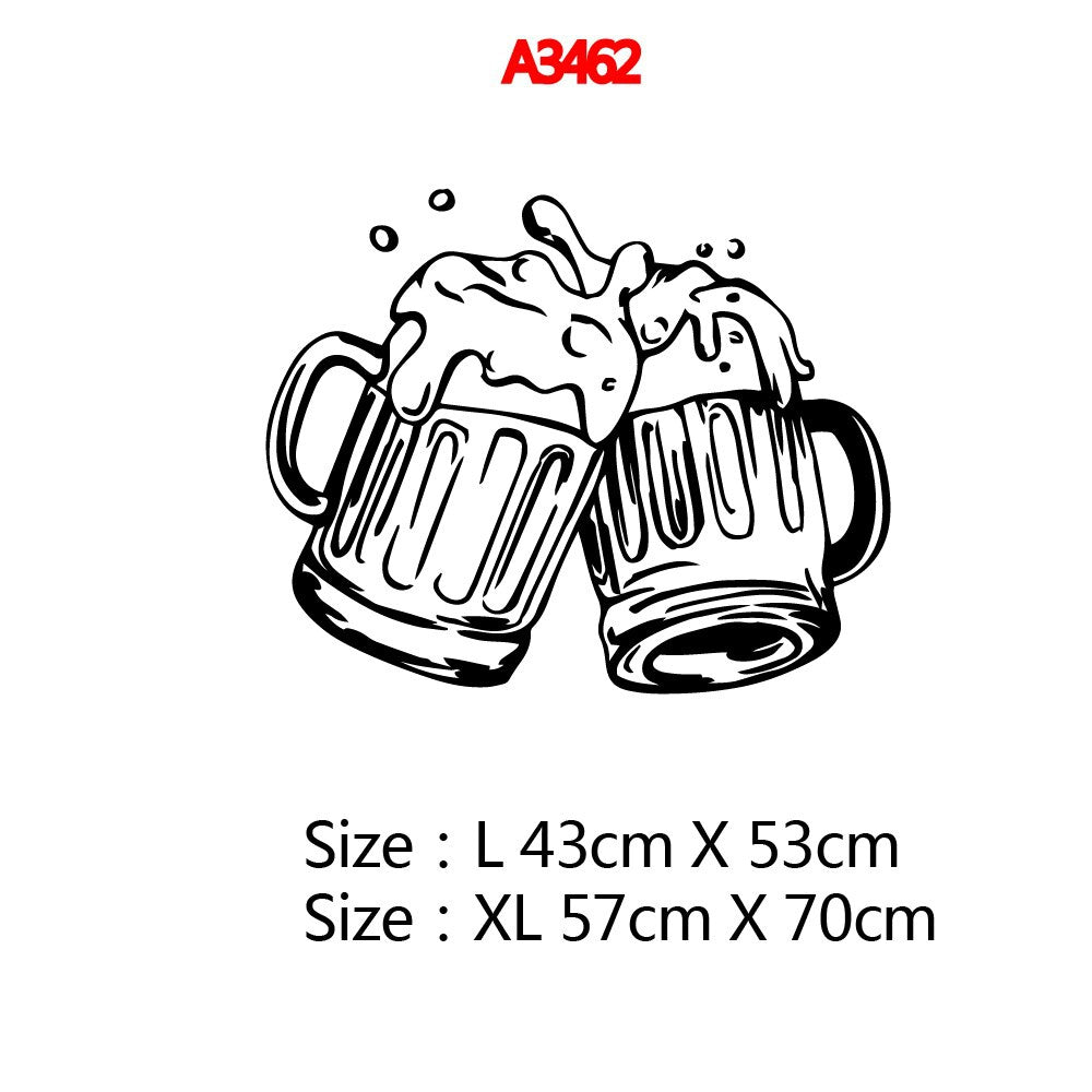 Fashionable beer Decorative Sticker Waterproof Home Decor Decor Living Room Bedroom Removable Pvc Wall Decals