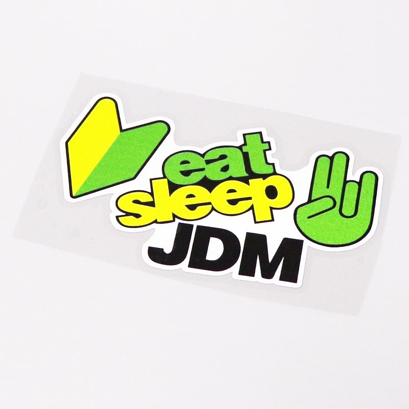 13.1CM*7.1CM Fashion EAT SLEEP JDM Sport Car Sticker Decal PVC Waterproof