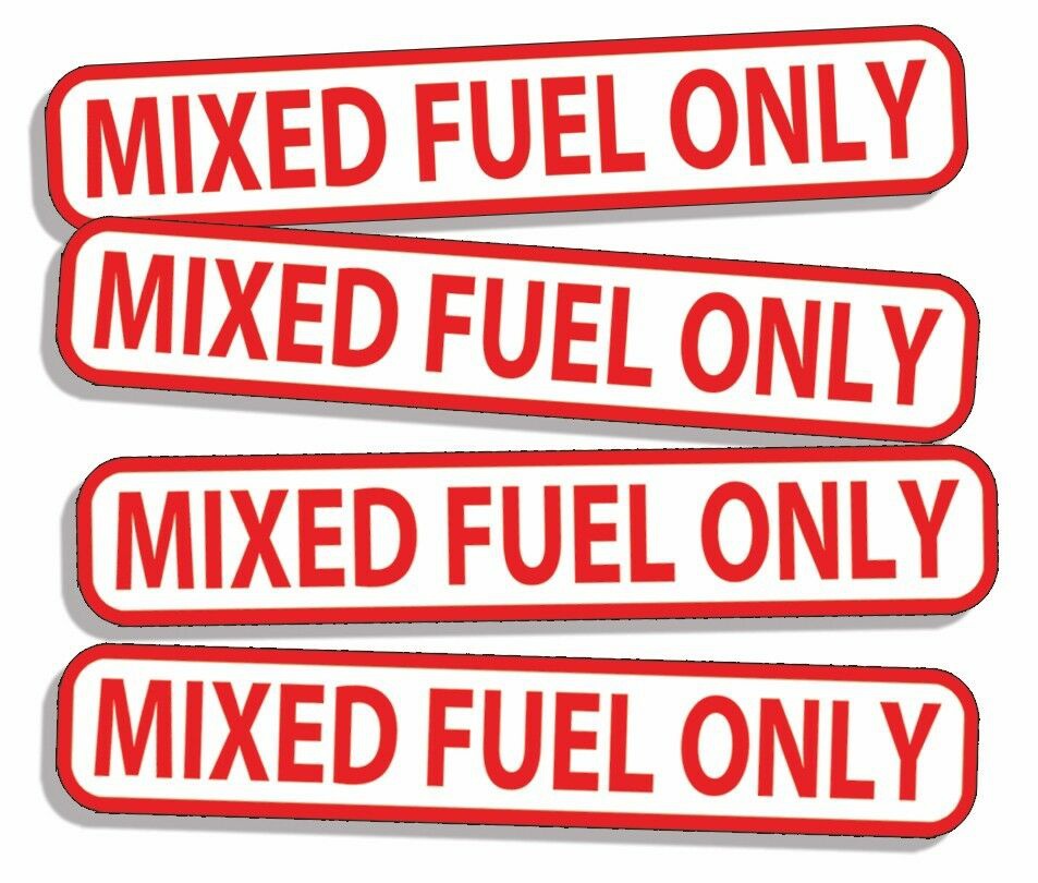 4Pcs MIXED FUEL ONLY Sticker Gas Gasoline Oil MIX RACE Can Container OEM Vinyl Decal