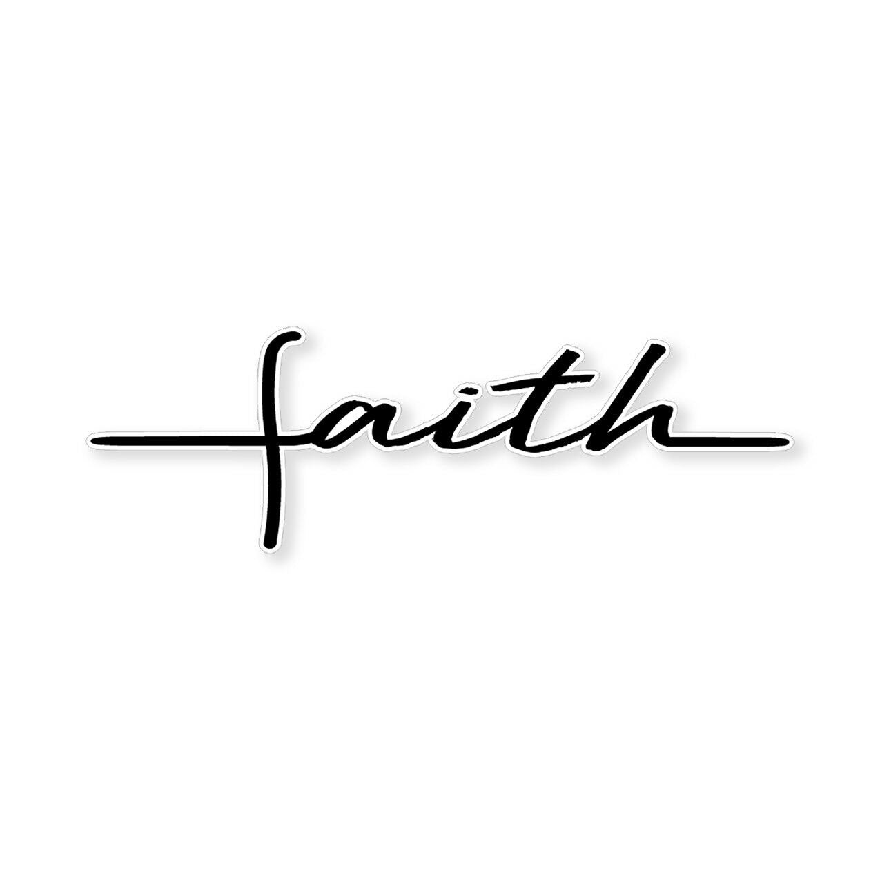 5" Tall Faith Sticker Cross Christian Bible Script Cup Car Laptop Window Bumper Decal