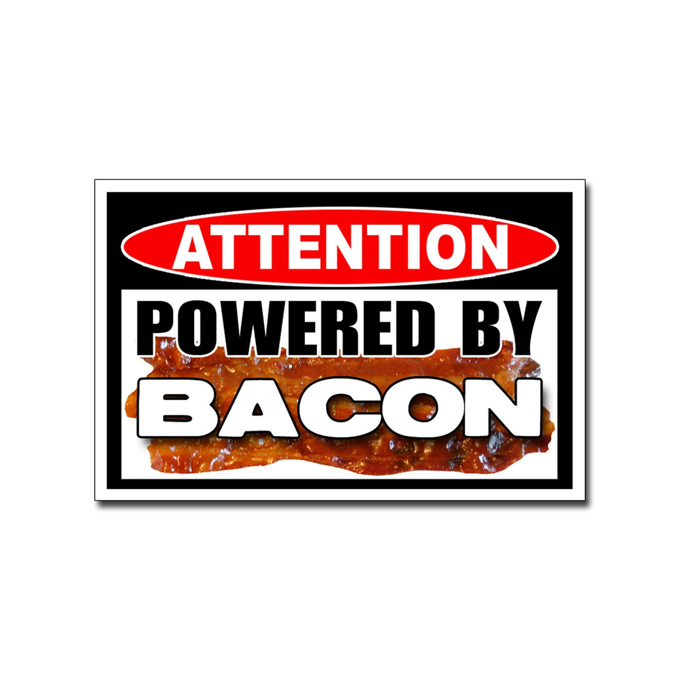 Powered By Bacon Sticker Keto Diet Car Window Door Bumper Cup Pig Vinyl Decal