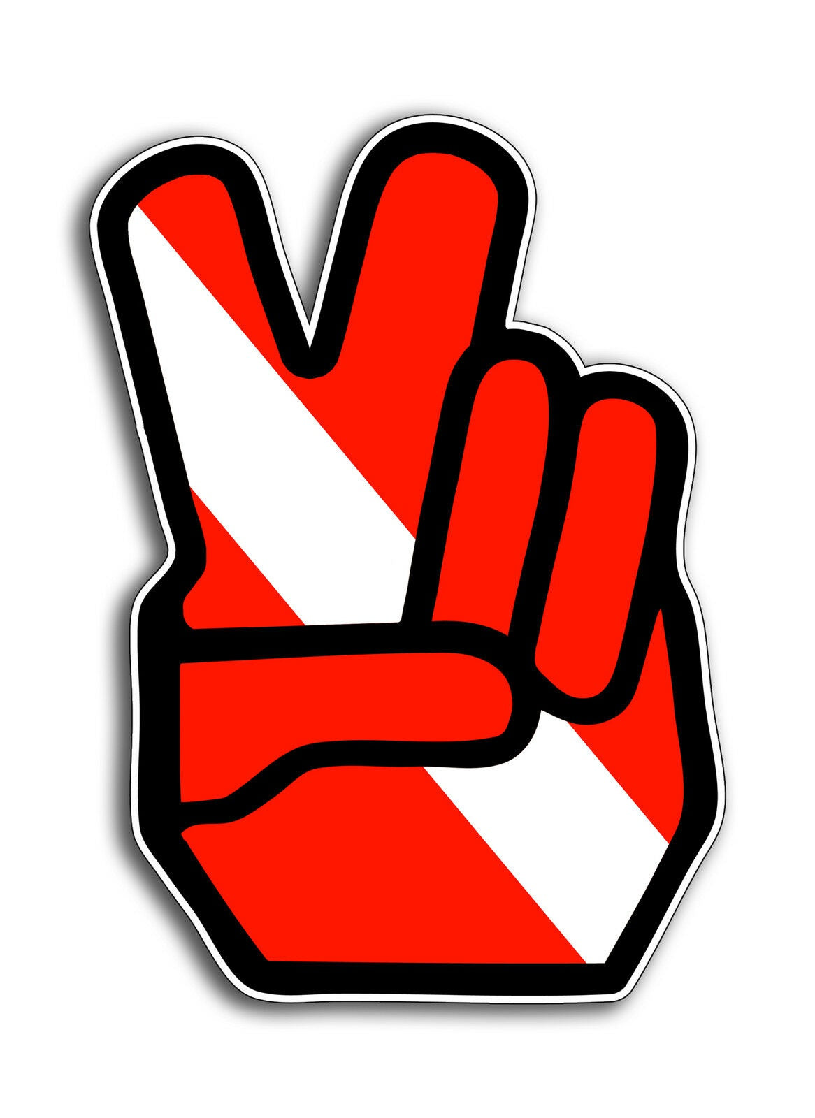 Scuba Diver Down Peace Sign Love Sticker Dive Flag Cup Car Window Bumper Decal