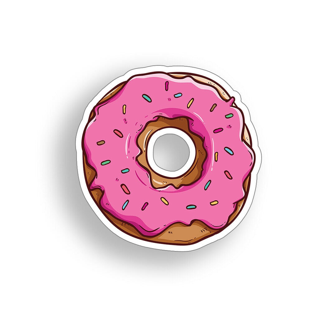 4 inch Donut Sticker Food Doughnut Cooler Laptop Car Vehicle Window Bumper Decal