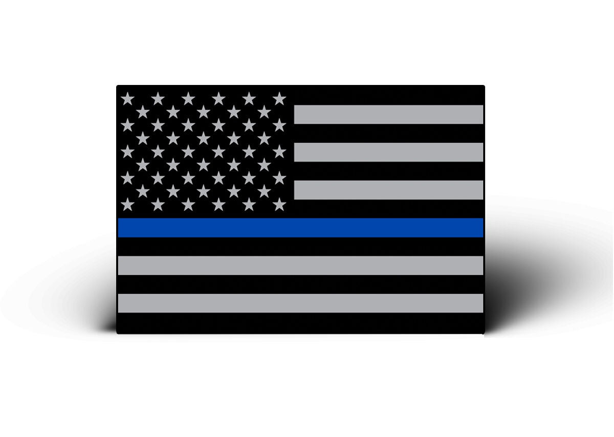 6 Blue Line Flag USA America Mini Sticker Helmet Cup Car Vehicle license Decal