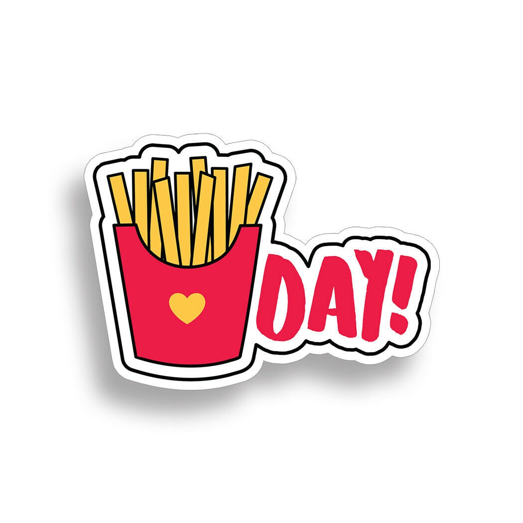 French Fry Sticker Cute Friday Food Flask Cooler Laptop Car Vehicle Window Decal