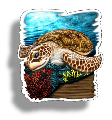 Sea Turtle Sticker Ocean Life Cooler Laptop Cup Car Vehicle Window Bumper Decal