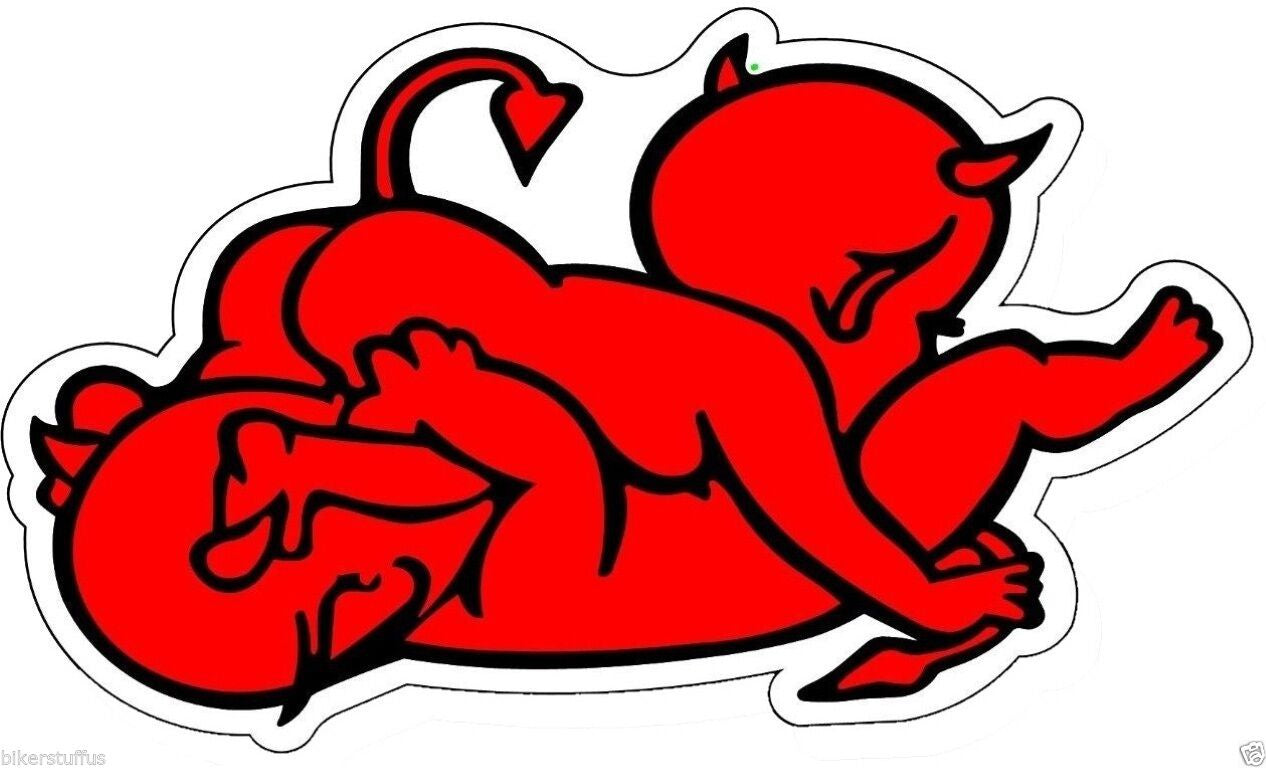 4"x3" DEVILS 69 HELMET STICKERS BUMPER STICKER LAPTOP STICKER TOOLBOX STICKER WINDOW
