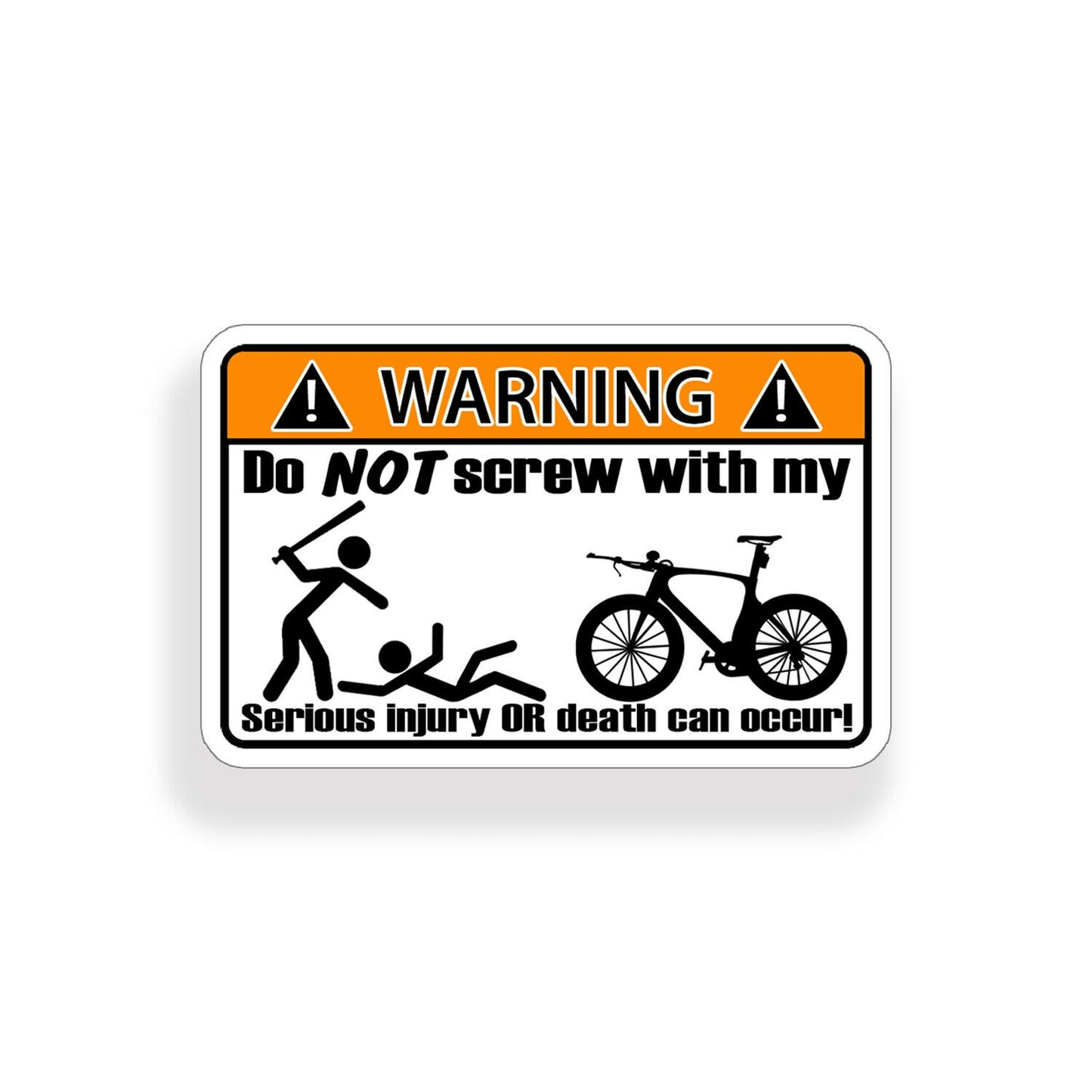TRI Triathlon Bike Warning Sticker Bicycle Cycling Car Window Bumper Decal